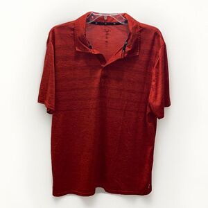 Men's Zelos Flex‎ Red Polo Golf Athletic Breathable Shirt Size Large